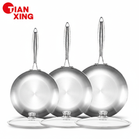Sartén Antiadherente de Acero Inoxidable de Triple Capa TIANXING, Sartén Profesional para Chefs, Utensilios de Cocina para Restaurantes