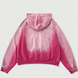 Sudadera con capucha para hombre de estilo urbano, superventas, de alta calidad, con lavado ácido, efecto desgastado, oversize, con cremallera, estampado gráfico personalizado, corte holgado y corto - Product Image 3