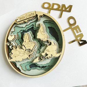 Decorazione da Tavolo, Mappa del Mondo 3D Multistrato in <span class=keywords><strong>Legno</strong></span>, Artigianato Colorato con Taglio Laser, Servizio Personalizzato per <span class=keywords><strong>Progetti</strong></span> in <span class=keywords><strong>Legno</strong></span> - Product Image 4