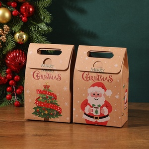 Boîte cadeau - Boîte à bonbons de Noël - Boîte cadeau de Noël créative à thème de dessin animé - Boîte simple en papier kraft - Product Image 2