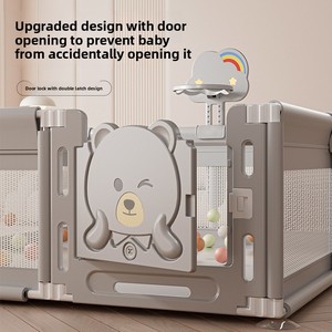 Valla de tela con patrón sólido para bebés y niños pequeños, ideal para el hogar, parques de atracciones, sala de estar y dormitorio. - Product Image 3