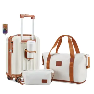 ABS 18-Zoll-Kartungskoffer Festgepäck mit Drehrädern leichte Reisetaschen mit TSA-Sperre