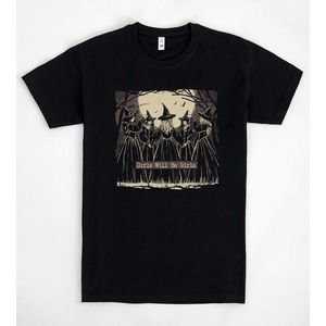 Camiseta negra con diseño de bruja para niñas, tema de Halloween - Product Image 1