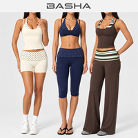 Vêtements de sport pour femmes, ensembles modulables : soutien-gorge de sport, débardeur, short, legging capri, pantalon large, logo personnalisé OEM