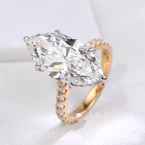 IGI Marquise Cut Lab Grown Diamond 10K 14K 18K <span class=keywords><strong>Anillo</strong></span> de oro <span class=keywords><strong>Anillo</strong></span> de <span class=keywords><strong>moda</strong></span> personalizado para compromiso de boda Joyería clásica de aniversario - Product Image 2