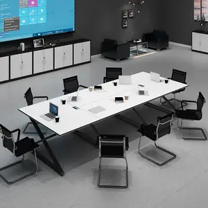 Meja Konferensi Pertemuan Kantor Furnitur Kantor Modern Meja Panjang