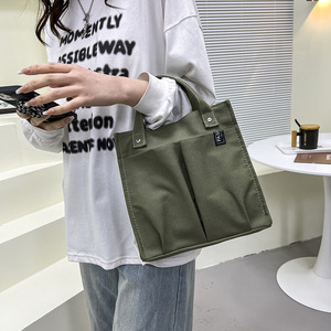 กระเป๋าใส่ของดีไซน์ใหม่สำหรับ I-0158กระเป๋านักเรียนผ้าแคนวาสแบบเรียบง่ายสำหรับเด็กผู้หญิงกระเป๋านักเรียนขนาดใหญ่ - Product Image 6