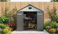 Abri de jardin en plastique imperméable pour l'extérieur, avec portes verrouillables, pour le rangement des outils dans la cour ou le patio