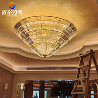 Lampes de plafond sur mesure à LED à éclairage chaud économiques, centre commercial hôtelier, luminaires de plafond en cristal K9