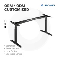 Table de bureau informatique réglable en hauteur électrique JIECANG en acier pour la maison et le bureau, avec double moteur