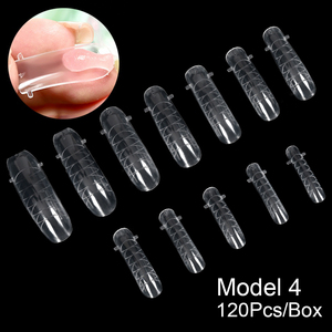 120 faux ongles en ABS à construction rapide, style français, demi-couverture, réutilisables, transparents, légers et robustes pour extension de gel - Product Image 5