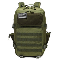 Sac à dos tactique AYPPRO 45L noir, sac d'assaut imperméable 900D avec système Molle pour la randonnée et l'entraînement, faible MOQ 50 pièces, logo personnalisé