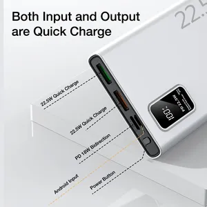 <span class=keywords><strong>Batterie</strong></span> <span class=keywords><strong>externe</strong></span> de grande capacité 20000mAh USB C 22.5W <span class=keywords><strong>Batterie</strong></span> de rechange <span class=keywords><strong>externe</strong></span> 10000mAh Chargeur rapide <span class=keywords><strong>portable</strong></span> <span class=keywords><strong>pour</strong></span> téléphone <span class=keywords><strong>portable</strong></span> - Product Image 4