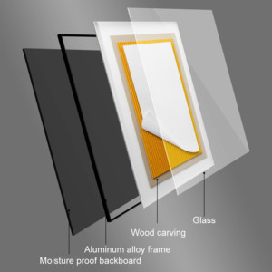 Opera d'Arte Astratta in Legno Intagliato di Alta Qualità, Cornice in Alluminio, Decorazione per <span class=keywords><strong>Casa</strong></span> <span class=keywords><strong>e</strong></span> Hotel, Soggiorno - Product Image 2