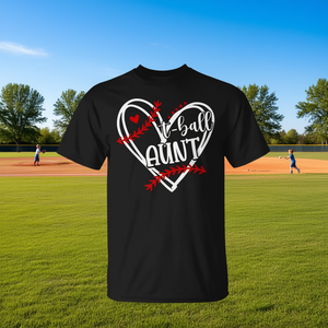 T-shirt T Ball Aunt Heart Design pour le jour du match et la fête des mères - Product Image 3