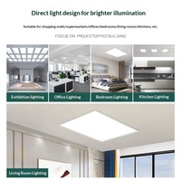 Lámpara de Techo Empotrada de Ingeniería de 90x90cm 1.2x1.2m 1200mm, Panel Plano Grande de Aluminio Ultrafino para Oficina y Vestíbulo