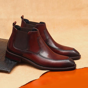 โปรโมชั่นใหญ่ปี 2025 รองเท้าบูทเชลซีหนังแท้กันน้ำสำหรับผู้ชาย สไตล์คลาสสิกทรงหุ้มข้อสูงแบบอังกฤษ สำหรับธุรกิจ สีสันสดใส - Product Image 1