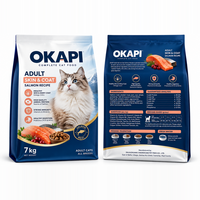 Makanan Kucing Dewasa ODM Salmon 32% Protein Minyak Ikan Omega 3 6 Pendukung Kulit dan Bulu Taurin Mineral Seimbang 1.2kg 7kg Tersedia