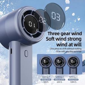 Ventilador de Mano de Alta Velocidad con Tres Velocidades Ajustables, Gran Potencia de Viento, Viento Giratorio Tipo Huracán, Ventilador Portátil con Carga USB, Ventilador de Bolsillo - Product Image 5