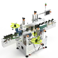SKILT Étiqueteuse automatique à deux côtés Étiqueteuse des côtés avant et arrière pour bouteilles canettes bocaux Étiquetage double face