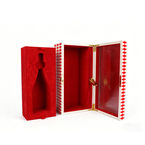 Boîte cadeau pour vin <span class=keywords><strong>en</strong></span> MDF laqué haute brillance <span class=keywords><strong>avec</strong></span> musique mécanique - Boîte à vin et whisky personnalisée <span class=keywords><strong>avec</strong></span> logo rotatif et verrouillage - Product Image 5