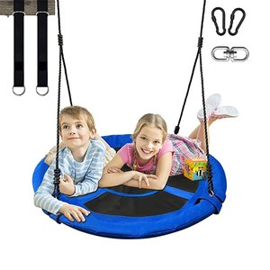Columpio Redondo Tipo Saucer con Tela Impermeable y Asiento Colgante para Patio Trasero, Parque Infantil y Juegos al Aire Libre - Product Image 1
