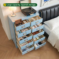Armoire de rangement vintage en plastique, commode haute à tiroirs pour chambre à coucher, buffet mural pour salon et cuisine