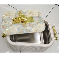 Ensembles de casseroles isothermes de luxe en acier inoxydable avec poignée dorée, grande capacité, haute qualité, 3 pièces (3L, 4L, 5L)
