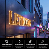 KONCEPT Logos pour entreprises, enseigne LED personnalisée avec logo, enseigne LED pour restaurant, enseigne extérieure pour devanture de magasin, lettres LED rétroéclairées