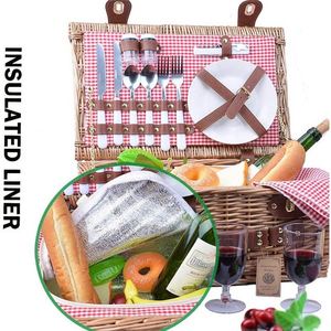 Châu âu phong cách wicker Dã Ngoại Giỏ mây giỏ màu hồng Úc giá rẻ hampers thấp moq hộp mát các mặt hàng cho một thời trang làm bằng tay - Product Image 2