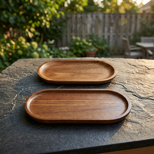 Plateau de service en bois de qualité supérieure, design élégant et durable, parfait pour la maison, la cuisine, la table à manger, le service de thé, de café et de collations - Product Image 5
