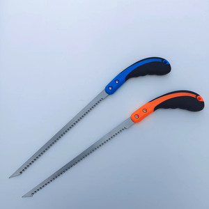 Sierra de mano Phoenix Tail, hoja recta de acero inoxidable, mango azul y naranja, para árboles frutales, carpintería y uso en jardín - Product Image 1