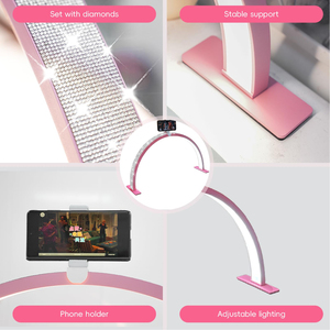 Wall Mounted Nail Lamp <b>Kit</b> Half Moon UV LED Manicure Light With Stand Phone Holder Base Accessories - Product Image 6