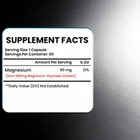 Complément Alimentaire OEM Glycinate de Magnésium 60 Capsules Soutien Immunitaire 200g pour Adultes