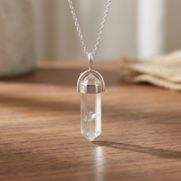 Collier pendentif fait main en argent sterling 925 plaqué rhodium poli, avec pierre précieuse de guérison, bijou tendance et élégant