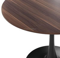 Vente à chaud moderne Table tulipe Table ronde de loisirs Plateau en bois MDF et pied en métal Table de salle à manger