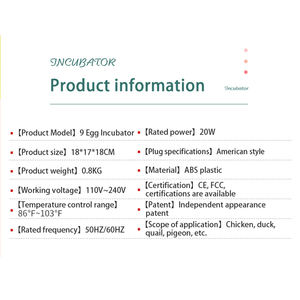 Intelligente Vruchtbare Papegaai Eieren Export Hot Koop Robot Stofzuiger Motor Automatische Bevruchte Ei Incubator - Product Image 4