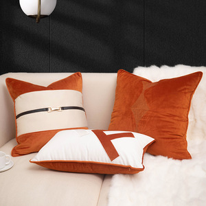 Cuscino per divano moderno di lusso arancione Villa Hotel soggiorno ricamato copricuscino <span class=keywords><strong>con</strong></span> lettera da ufficio <span class=keywords><strong>federe</strong></span> per auto - Product Image 2