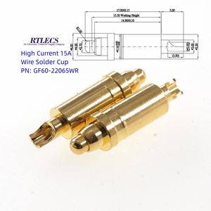 Test probu 6 8 10 12 15 amper 20 bir yüksek akım Pogo pinli konnektör tel lehim fincan - Product Image 6