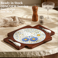 Assiette carrée minimaliste en céramique à double poignée pour steak, pizza, vaisselle, assiette à collation pour plantes, usage domestique