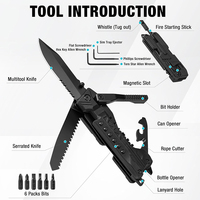 Nouveautés : Kit de survie multi-outils 20 en 1 pour l'extérieur et couteau multifonction portable en acier inoxydable pour le camping et la randonnée