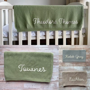 Pankai usine nom <span class=keywords><strong>personnalisé</strong></span> couverture <span class=keywords><strong>de</strong></span> bébé en tricot <span class=keywords><strong>brodé</strong></span> à la main literie personnalisée pour bébés - Product Image 5