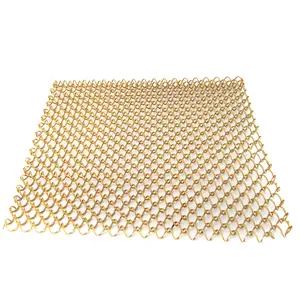Gold Silver Stainless Steel Copper Spiral Metal Mesh Curtain Decorative Wire Mesh