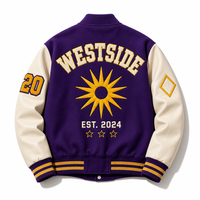 Veste de Baseball Homme Personnalisée avec Logo Brodé et Rayures en Tricot Côtelé – Style Preppy – Fabrication Vérifiée