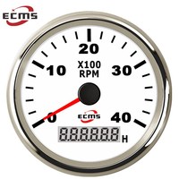 Motorcycle 85mm 4000RPM Tachometer RPM Gauge 1-300 Speed Ratio With Current RPM/Trip Hour/Total Hour