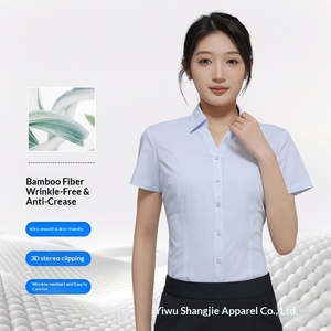 <span class=keywords><strong>Chemise</strong></span> d'été personnalisable à manches courtes pour <span class=keywords><strong>femme</strong></span>, en fibre de bambou, séchage rapide, <span class=keywords><strong>sans</strong></span> <span class=keywords><strong>repassage</strong></span>, style décontracté chic, vente en gros - Product Image 1