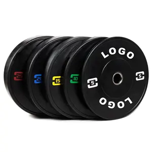 5-25KG ออกแบบใหม่ 100% ยางกันชนมาตรฐานสากลแผ่น Barbell ชุด