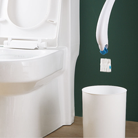 Ensemble de brosses de toilette jetables en plastique avec têtes de rechange dissolvables, écologiques et durables