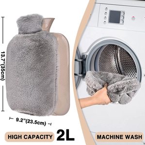 Sac chaud en peluche doux et moelleux de haute qualité sac de bouteille d'eau chaude en caoutchouc naturel BS avec couvercle de bouteille d'eau chaude personnalisé - Product Image 6