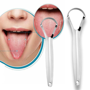 ที่ขูดลิ้นสำหรับผู้ใหญ่ ขายส่ง กำจัดคราบพลัค กลิ่นปาก ดูแลช่องปาก แปรงขูดทำความสะอาด ทำจากสแตนเลส - Product Image 1